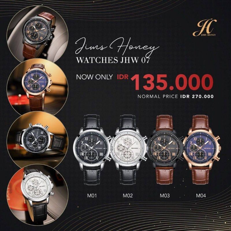 Jam Tangan Pria/Cowok Jims Honey JHW 07 Simple Elegant Keren Murah Berkualitas