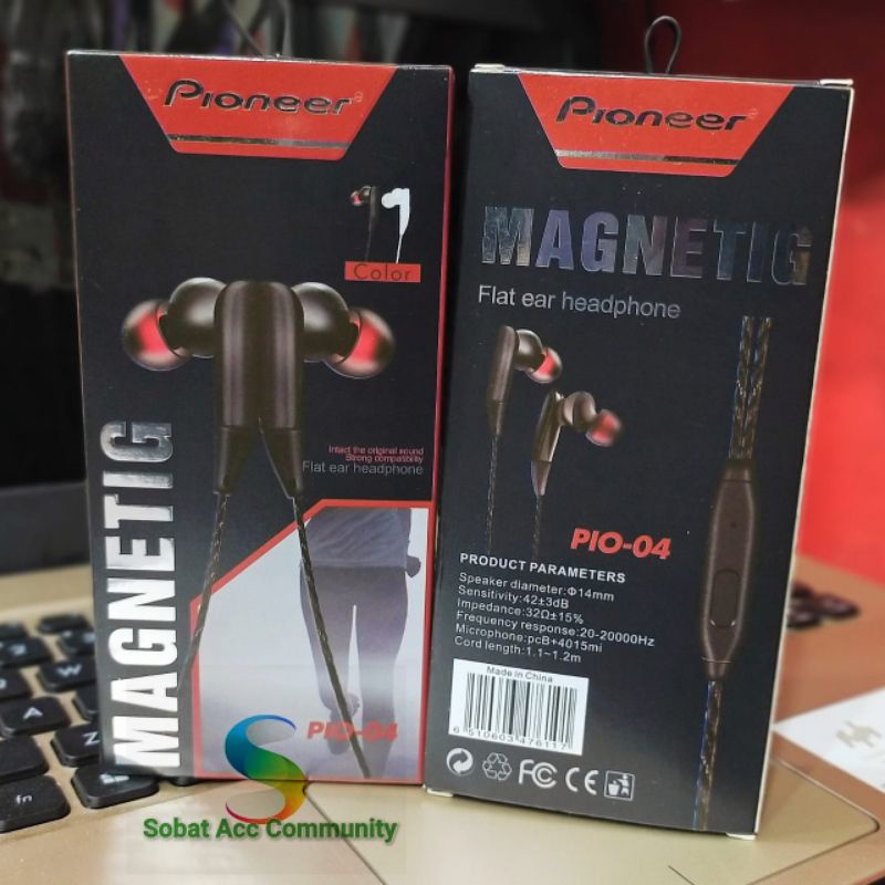 (PIONER04) HEADSET MAGNETIC POWERFULL BASS EARPHONE PREMIUM QUALITY HD BASS