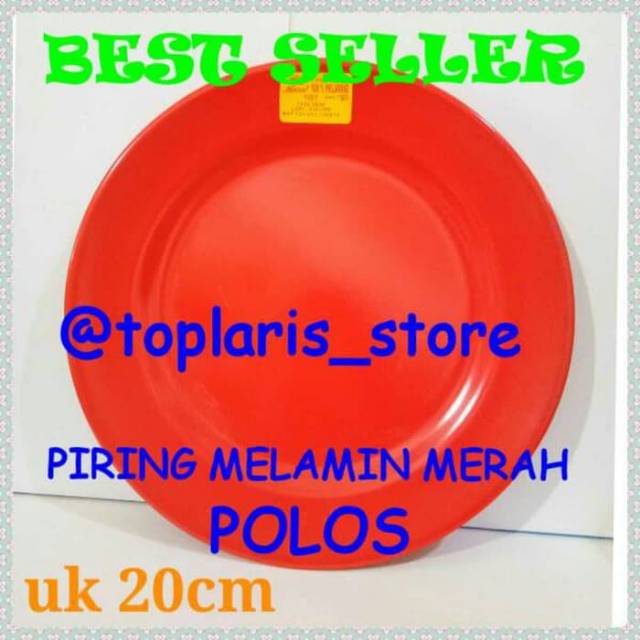 Piring Melamin Merah Nasi Buah