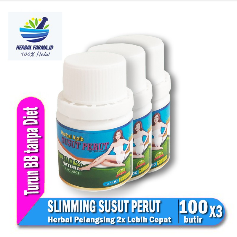 [ 3 BOTOL ] Obat Diet Obat Pelangsing Perut Body Slim 100% Original