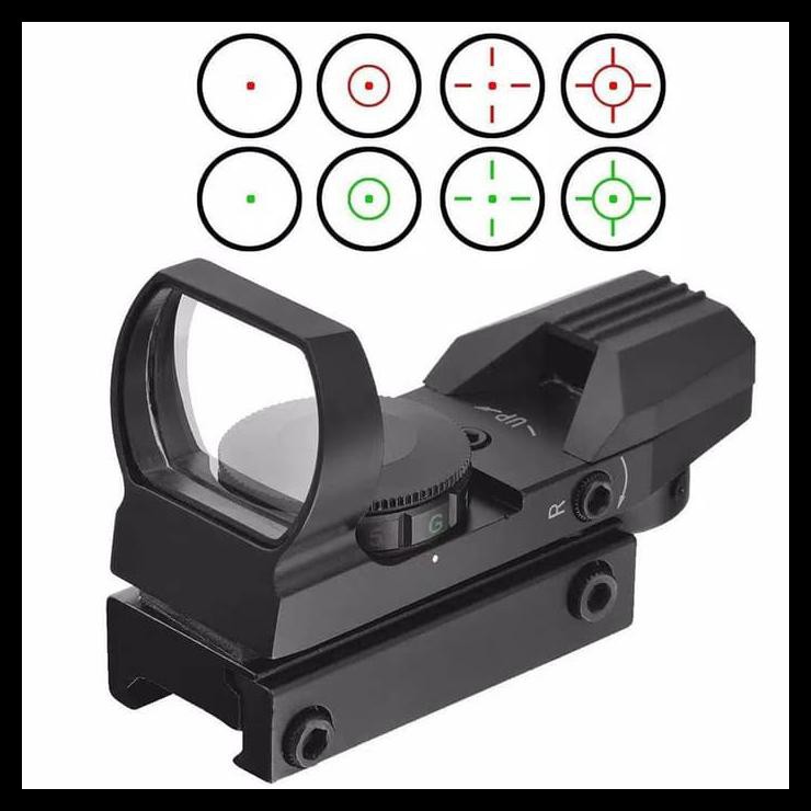 Jual Reflex Sight Red Dot, Green Dot, Scope, 4 Reticle Beileshi Original