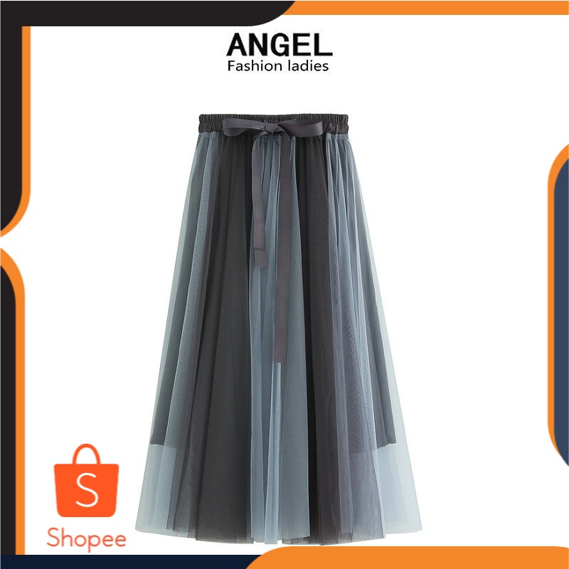 Jahitan Gaussian Blur Rok Rok 2020     Panjang ALine Tulle Rok Panjang Rok Peri rok 8576