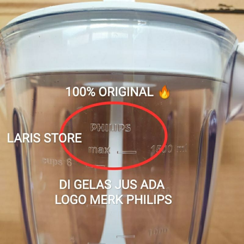 Gelas Tabung Jus Original 1Set Blender Philips HR 2115 HR 2116 HR 2061 HR 2071