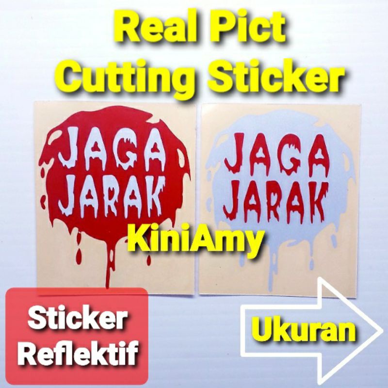 Cutting Sticker Jaga Jarak (Reflektif) | Sticker Variasi Aksesoris Spakbor, Body Bumper Dan Kaca Mob