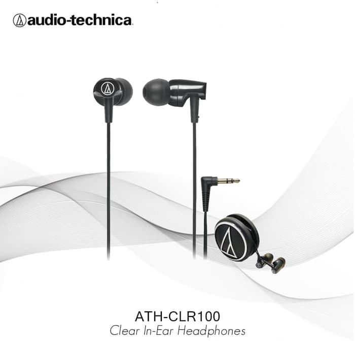 Audio Technica ATH CLR100 BK Earphone   BLACK
