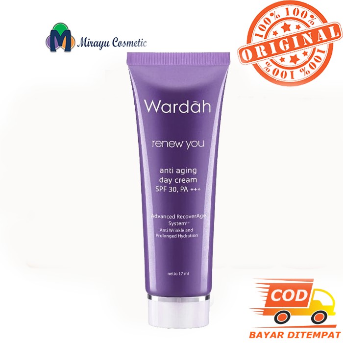 Wardah Renew You Anti Aging Day Cream 17ml Cream Siang Flek Hitam Penuaan Kerutan Moisturizer