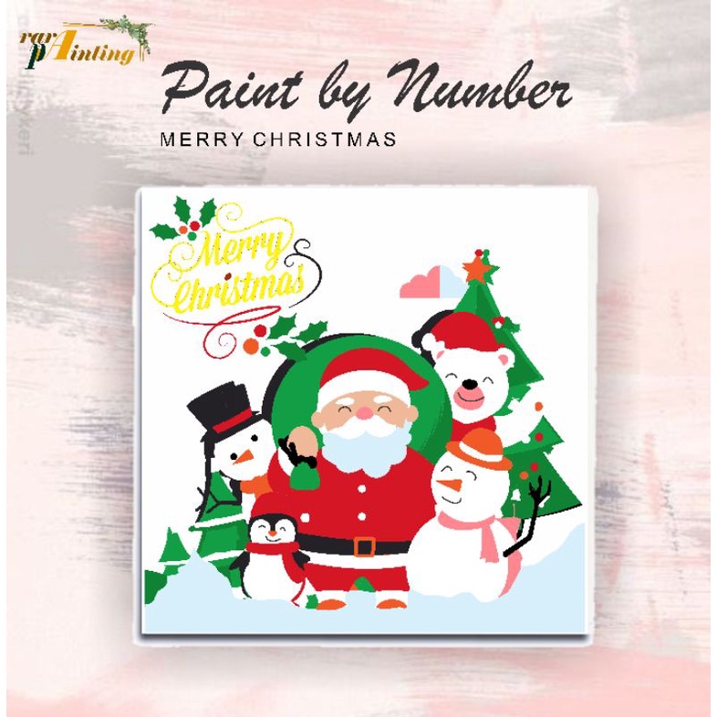

Paint by number kit [Merry Christmas] || canvas 20x20 cm