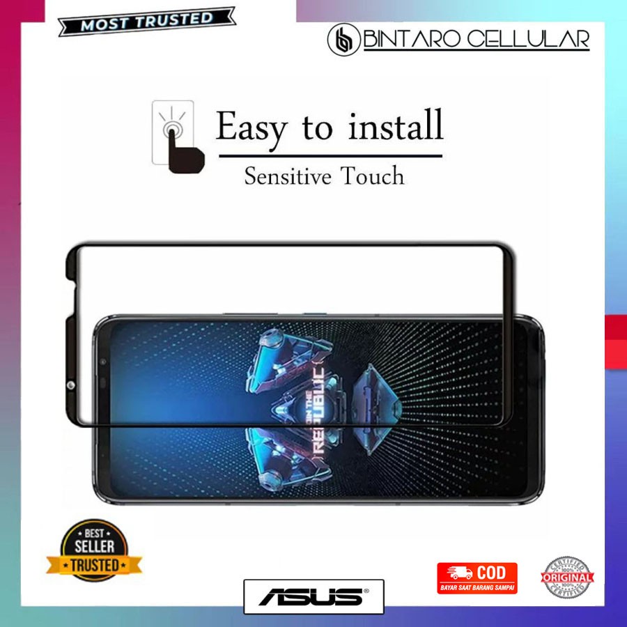 TEMPERED GLASS ROG PHONE 5 FULL COVER SCREEN ANTI GORES KACA