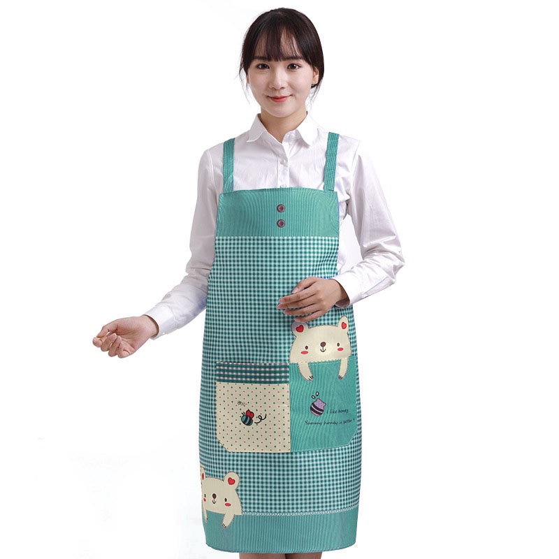 Apron Celemek Masak Barista Dapur Motif Beruang Waterproof CM010