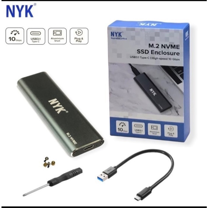 Casing SSD USB 3.1 to M.2 NVME Enclosure M2 Type C 3.1 NYK