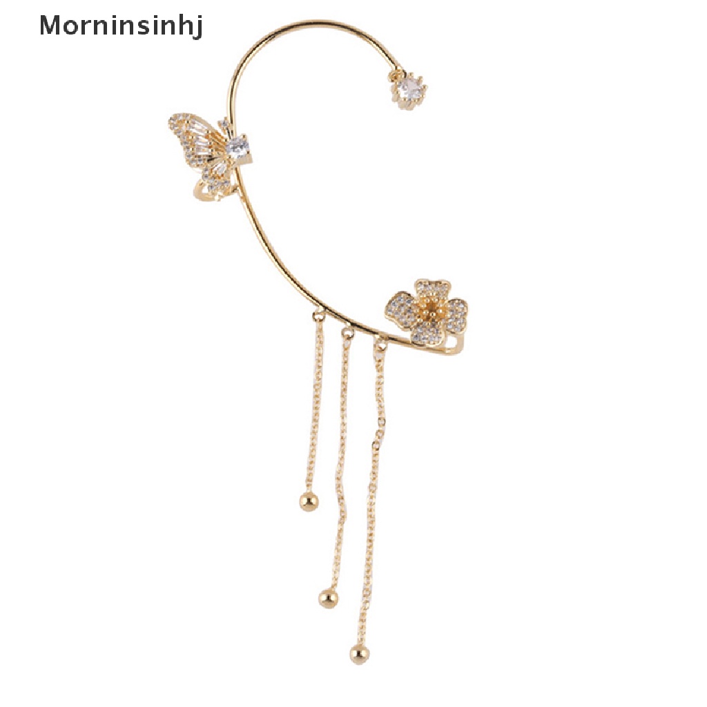 Mornin 1pcs Anting Kupu-Kupu Snowflake Baru Tanpa Tindik Anting Klip Telinga All-match Aksesoris Fashion id