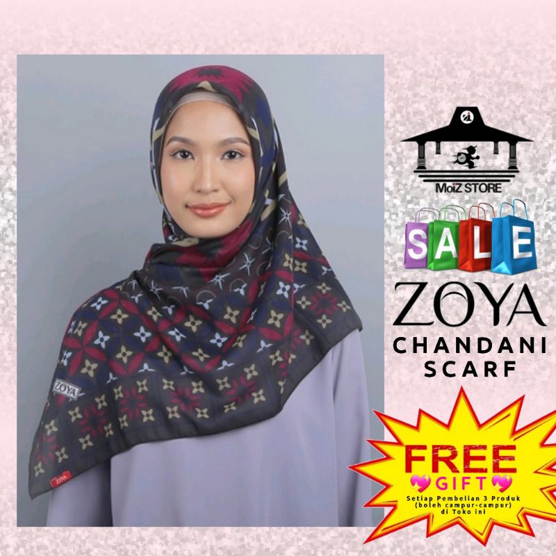 Zoya Chandani Scarf Kerudung Krudung Jilbab Hijab Segi Empat Segiempat Segi 4 Zoya Motif Zoya Yang O