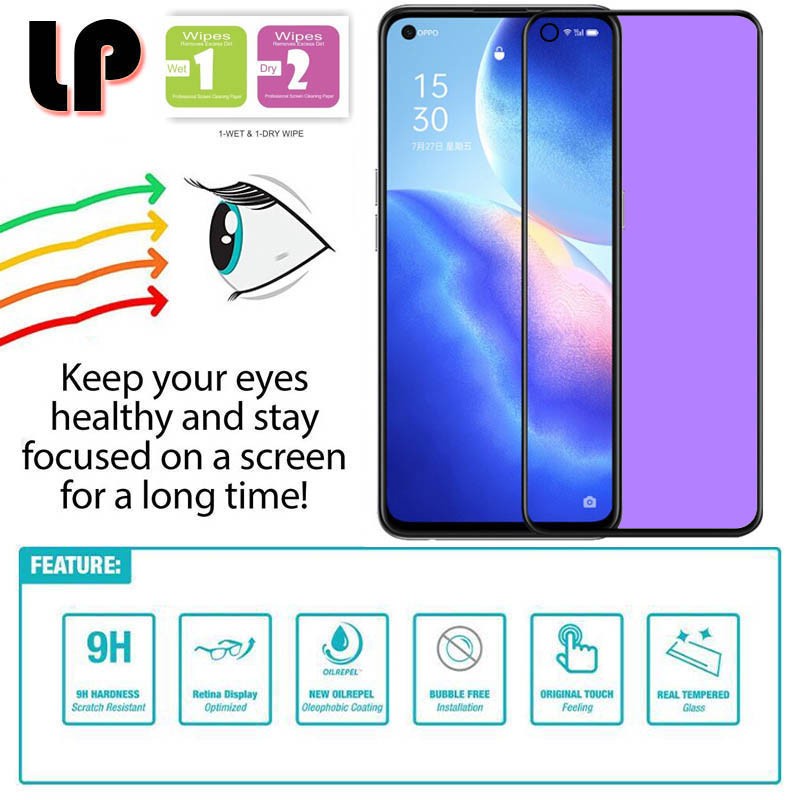 OPPO RENO 5F RENO 6 4G RENO 6 5G TEMPERED GLASS FULL LEM BLUE LIGHT , ANTI GORES KACA ANTI RADIASI