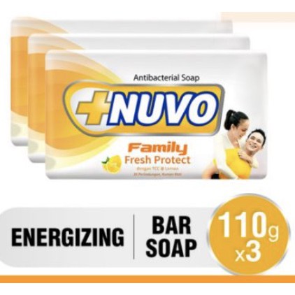 NUVO BAR SOAP 110 GR isi 3 BIRU MERAH KUNING PINK COOL CLEAN Sabun Nuvo Batang