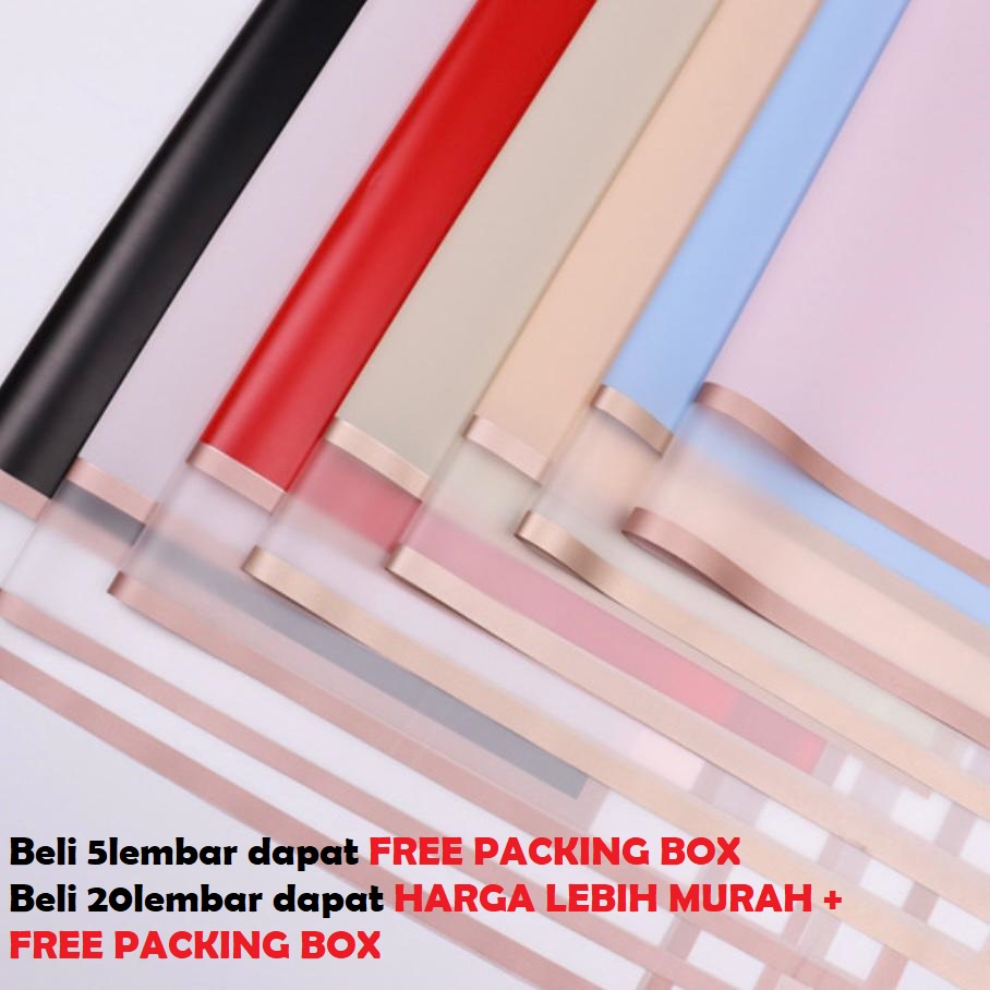 

UN119 5Lembar-Kertas Bunga Buket Lis Transparan Gold/Kertas Buket Bunga Florist Cellophane
