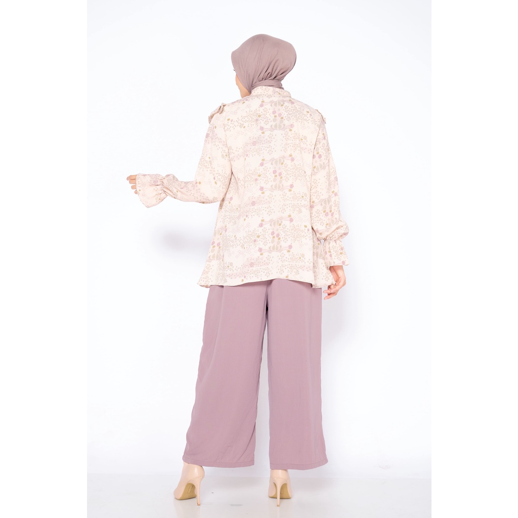 Clearance Sale - ZM Zaskia Mecca - Azura Sepia Blouse - Romansa Khatulistiwa - Edisi Bunga Kadupul