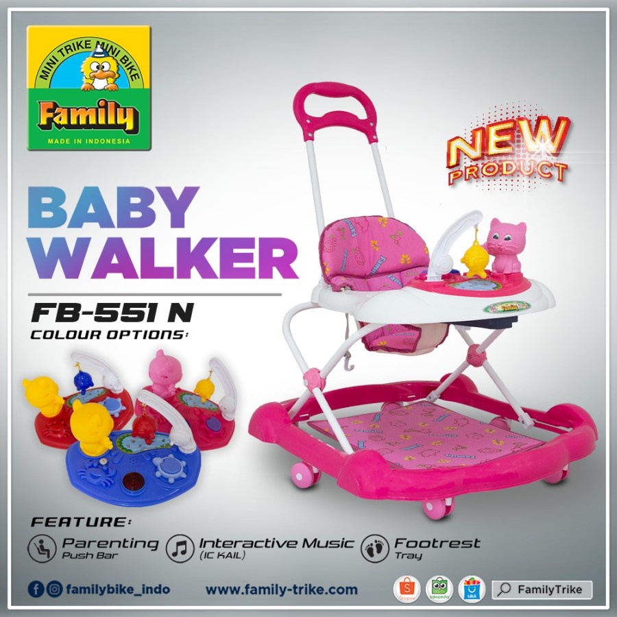 Makassar ! Baby Walker Alat Belajar Jalan Bayi Family 551N