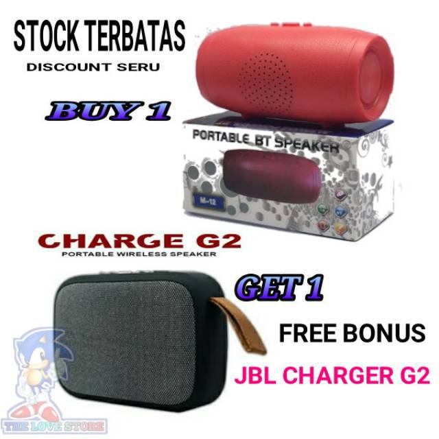speaker aktif bluetooth Buy 1 Get 1 Portabel Nirkabel Jbl M12 Extra Bass [BISA BAYAR DITEMPAT]