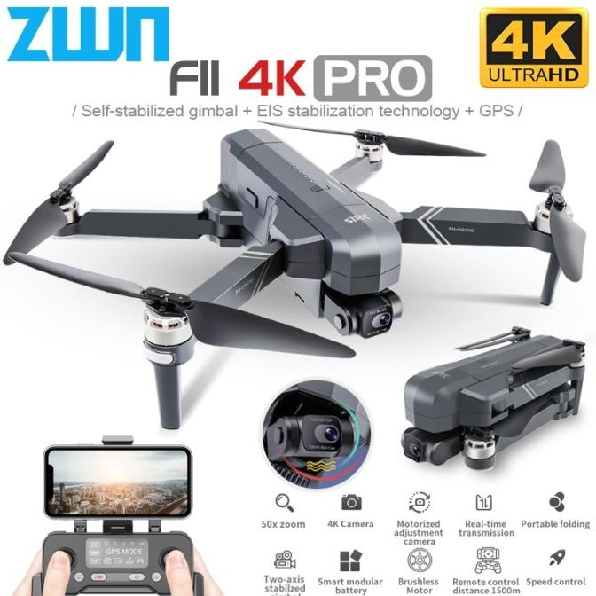 [ Promo ] Sjrc F11 4K Pro Drone Lipat 5G Wifi Pfv Camera 2 Axys Gimbal - Drone Kamera Dan Aksesoris