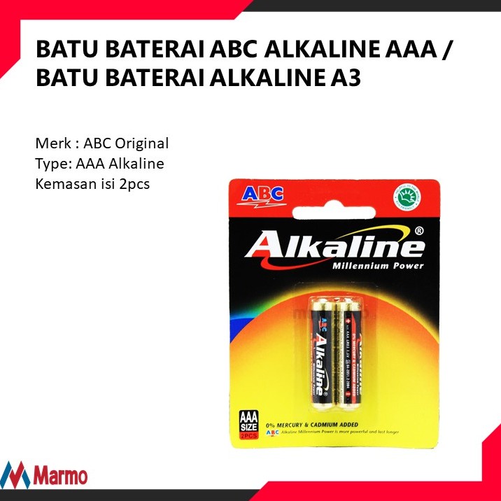 BATU BATERAI ABC ALKALINE AAA / BATU BATERAI ALKALINE A3