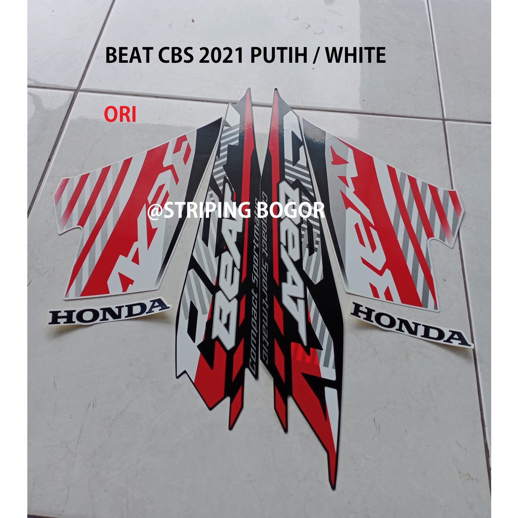 Stiker Lis Striping Motor Honda Beat CBS 2021 White