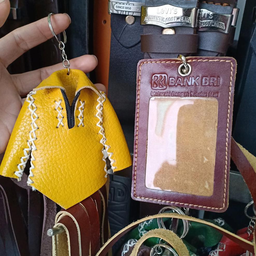 

id card GRATIS gantungan kunci jaket FREMIUM kulit asli tag name