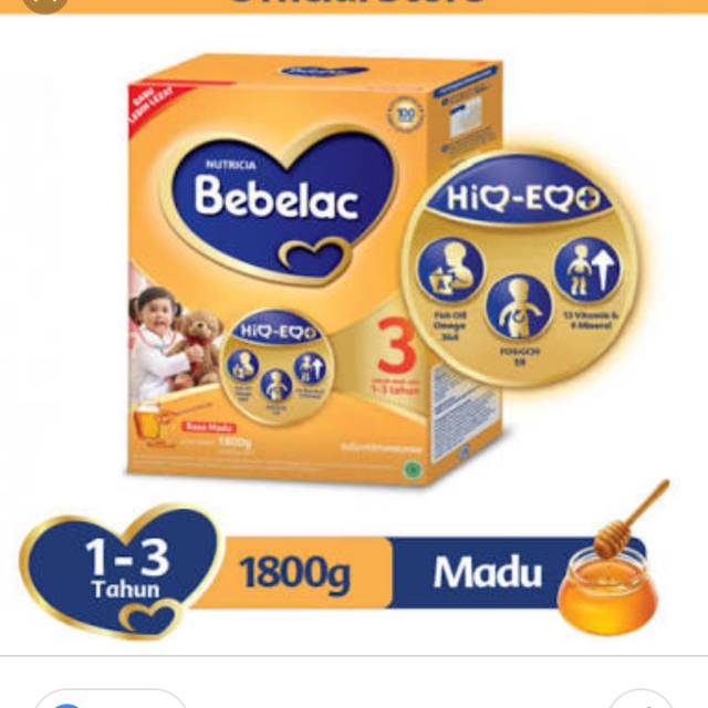 

Nutricia Bebelac 3 HIQ-EQ rasa Madu dan Vanila