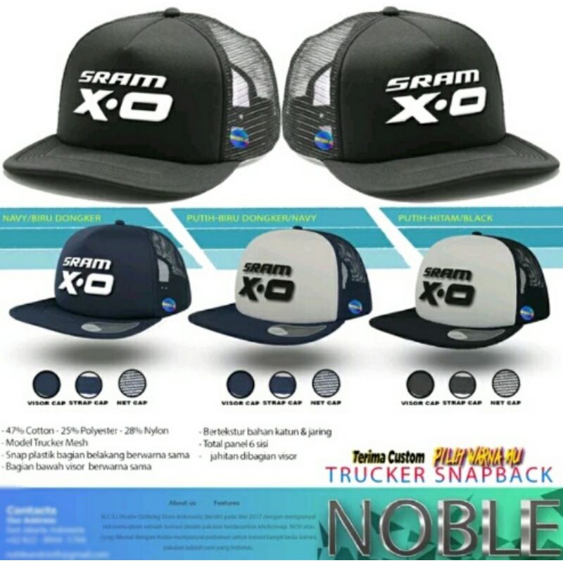 Trucker Snapback Sram X•O | Topi Snapback Jaring