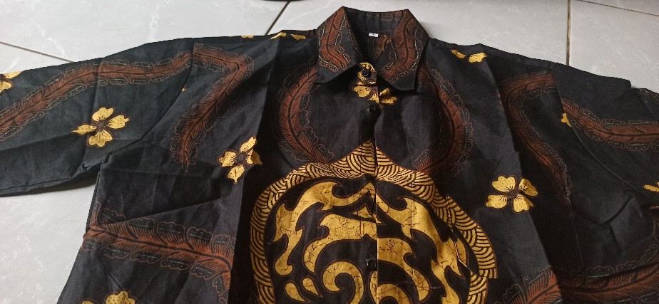 Distro Batik Hrb026 Kenongo Kemeja Tosca Pende Pekalongan Padi M L Xl Sogan Halus Kemeja Batik