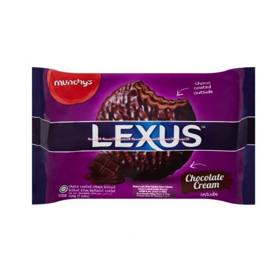 Lexus Chocolate Cheese Cream Munchys 10pcs Biskuit Krim Cokelat Keju