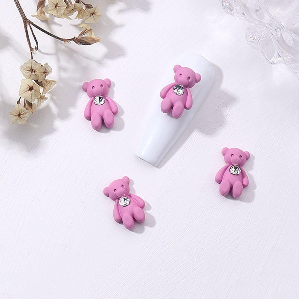 AUGUSTINA Agustinina Perhiasan Kuku Kartun Lucu Fashion Gaya Jepang Manicure Resin Cartoon Nail Jewelry