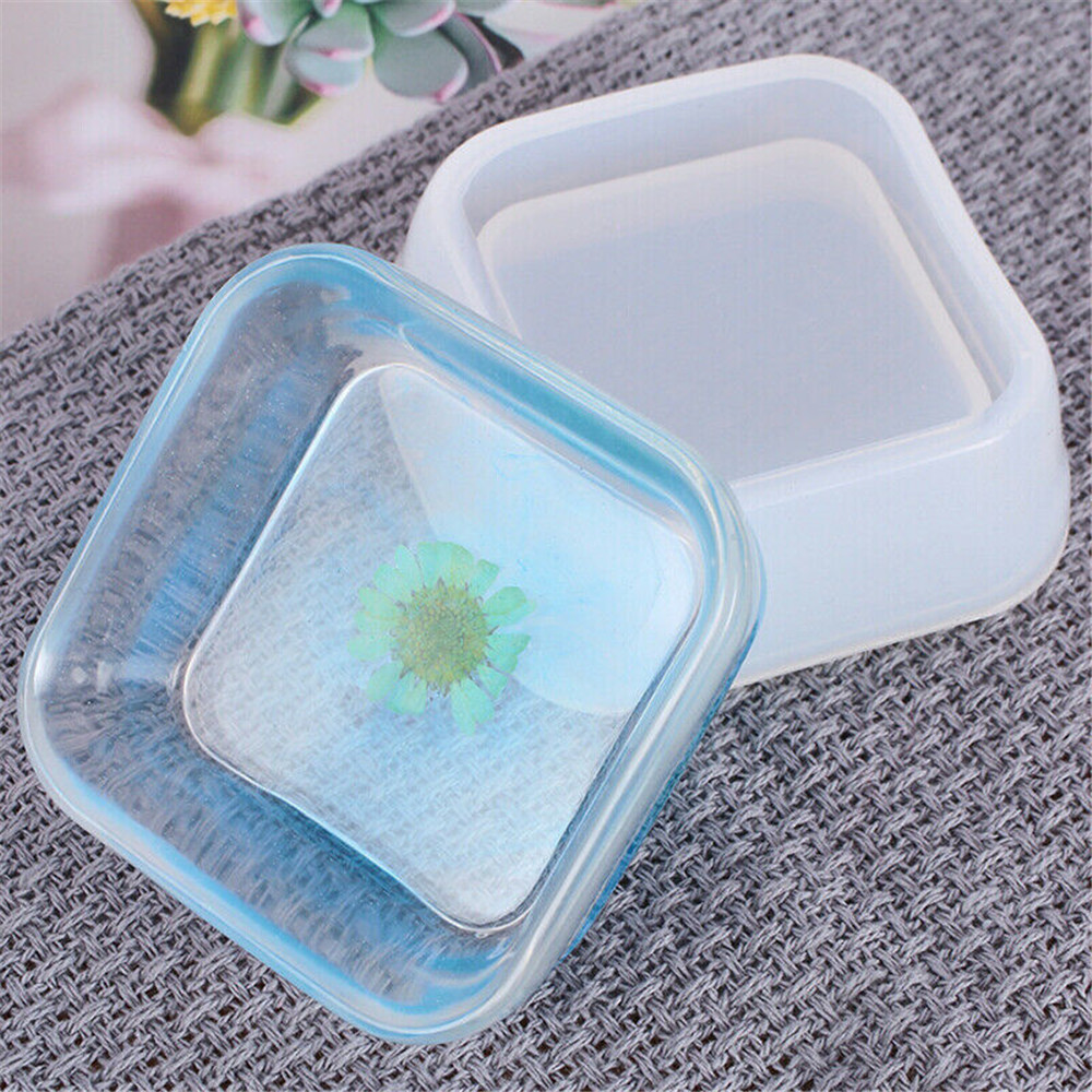 SUYOU Craft Resin Mold Transparent Plate Silicone Mould Love Heart DIY Jewelry Making Tools Epoxy Mold Square Dish