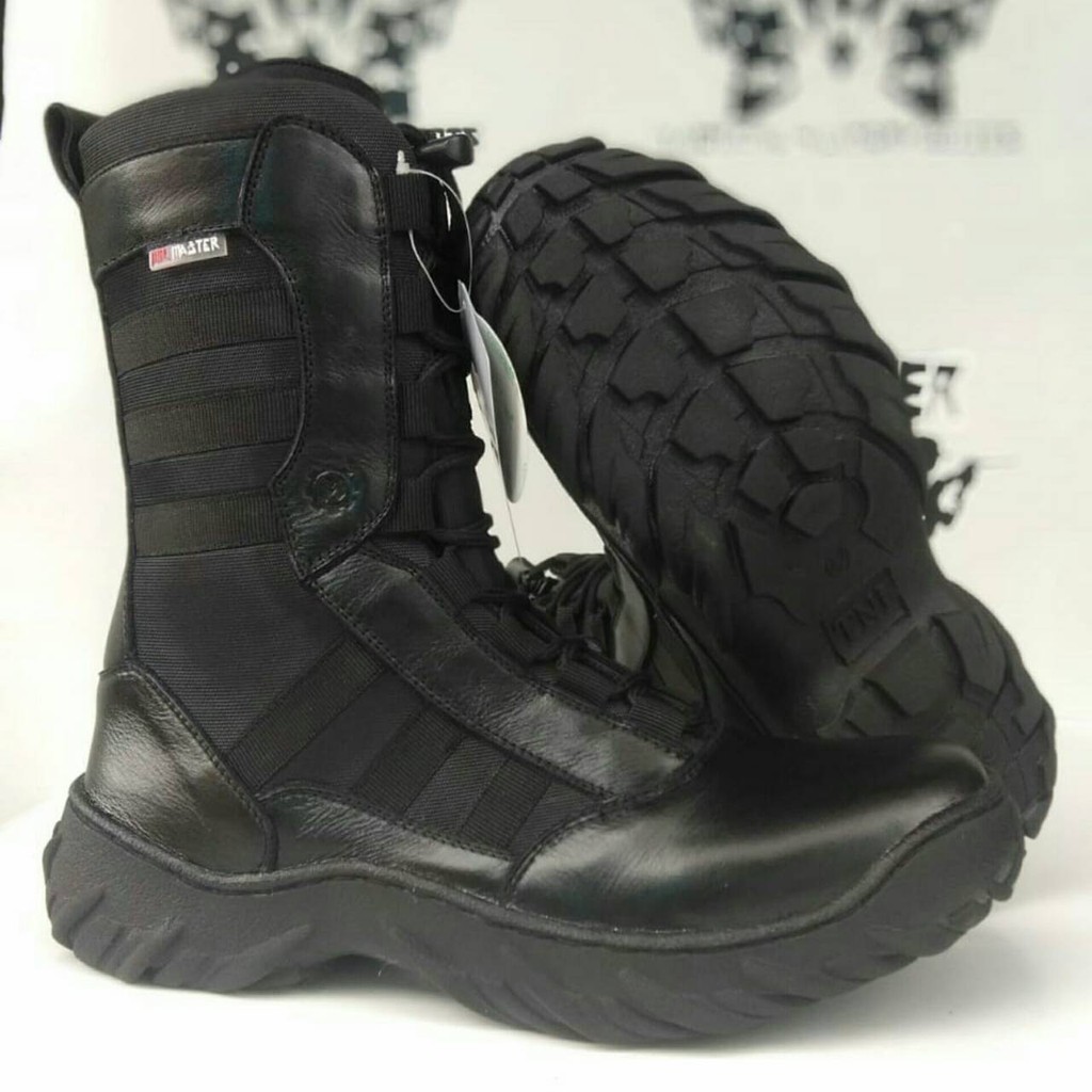 Sepatu PDL Ninja Kulit Asli Merk MR MASTER Sepatu PDL Tni Polri Security Satpam Sepatu Boots Pria