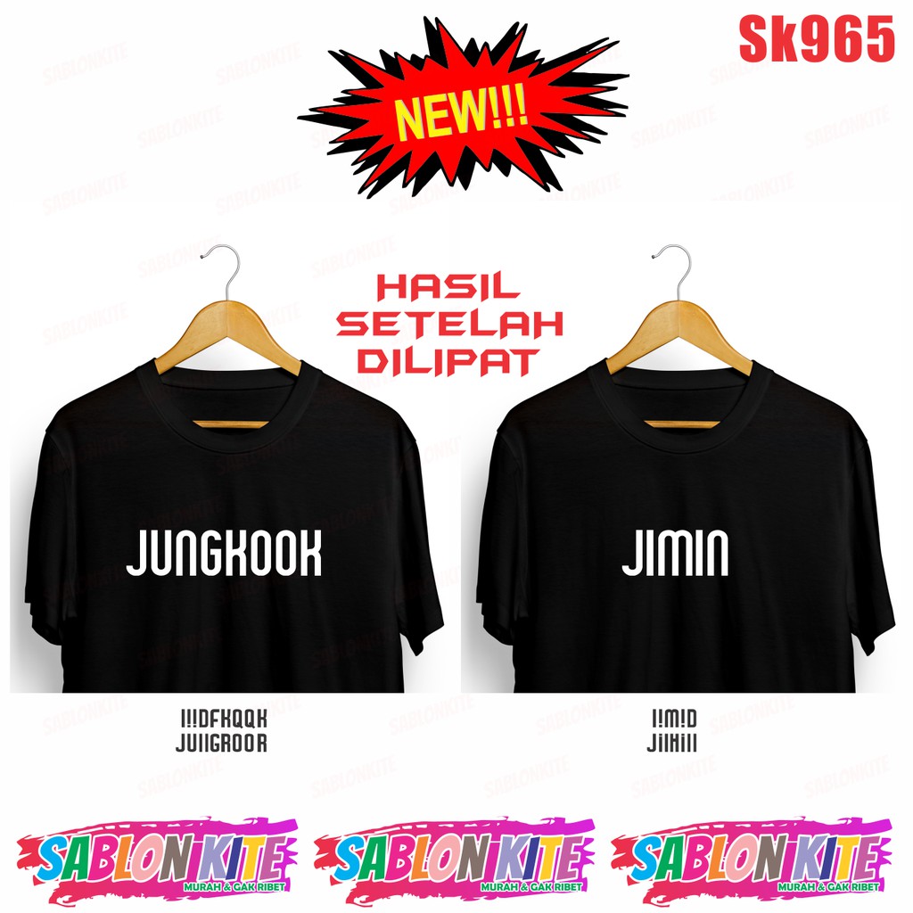 MURAH!!! KAOS KPOP MEMBER KATA ILUSI SK965 JK NAMJOON SUGA V JHOPE JIN JIMIN UNISEX