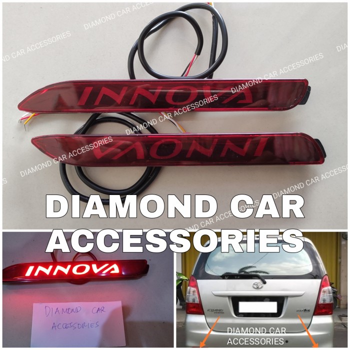 New Lampu Reflektor Bemper Belakang Innova 2010-2015 Tulisan INNOVA