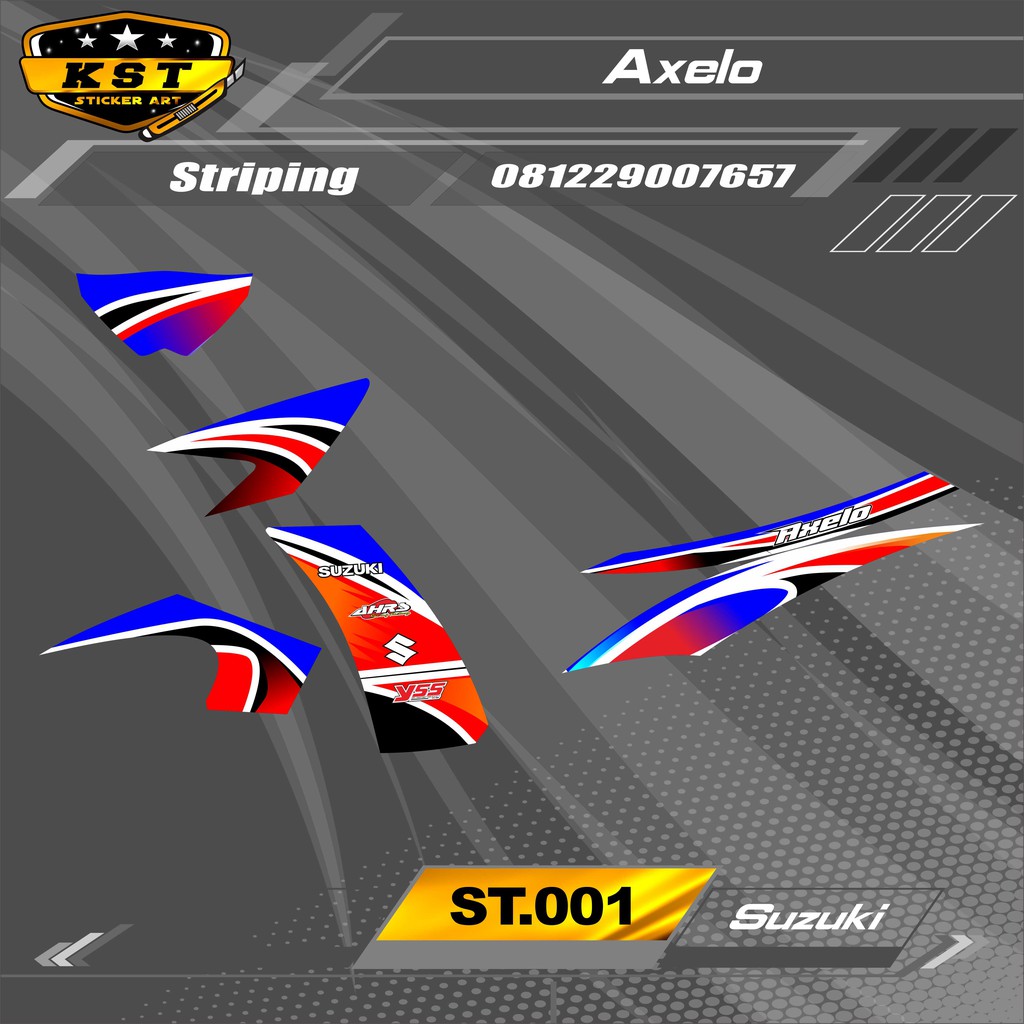 Striping Axelo - Sticker Striping Suzuki Axelo. ST 001
