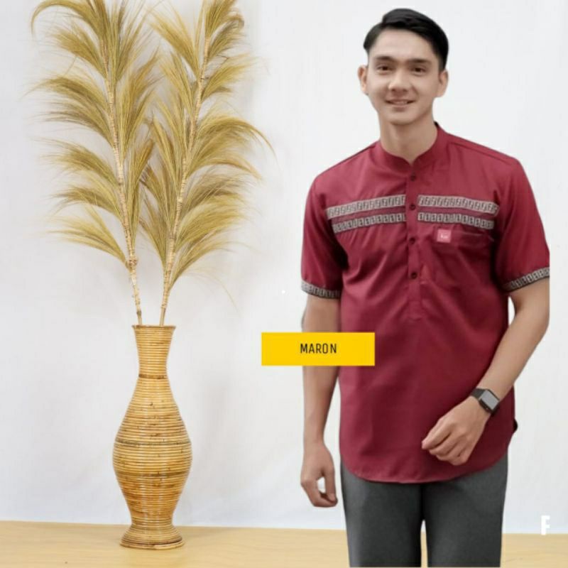 Koko Kurta Toyobo FF Lengan Pendek Model Terbaru Bahan Katun Adem Di pakai Model Kekinian