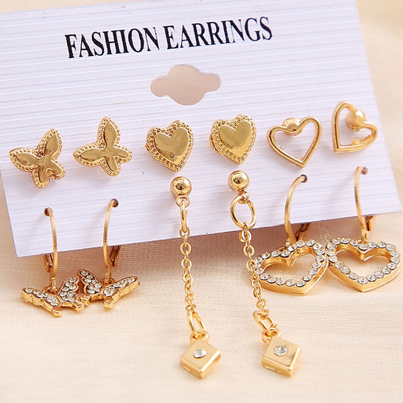 Set Anting Bentuk Kupu-Kupu Motif Leopard Warna Coklat Untuk Wanita