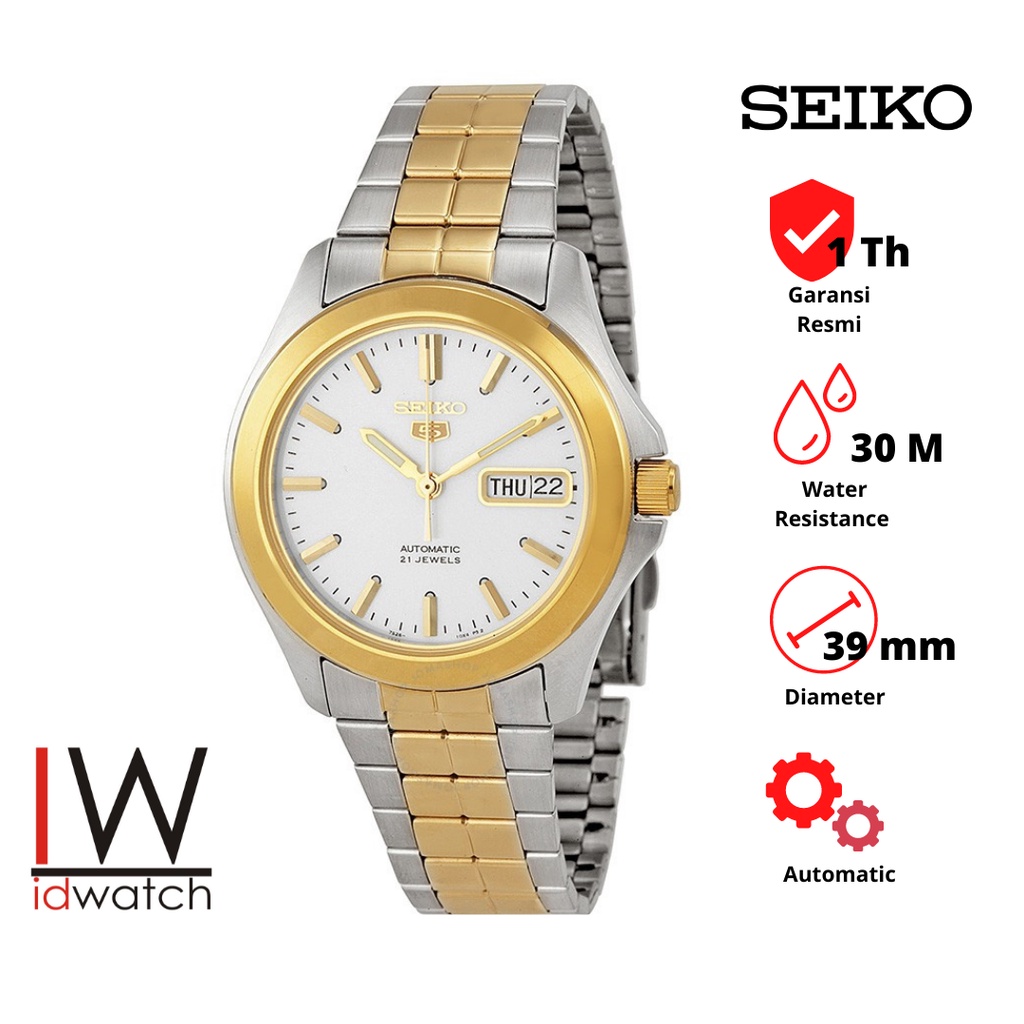 Seiko 5 SNKK94K1 Automatic Jam Tangan Pria Original SNKK94 Cowok Strap Rantai Stainless