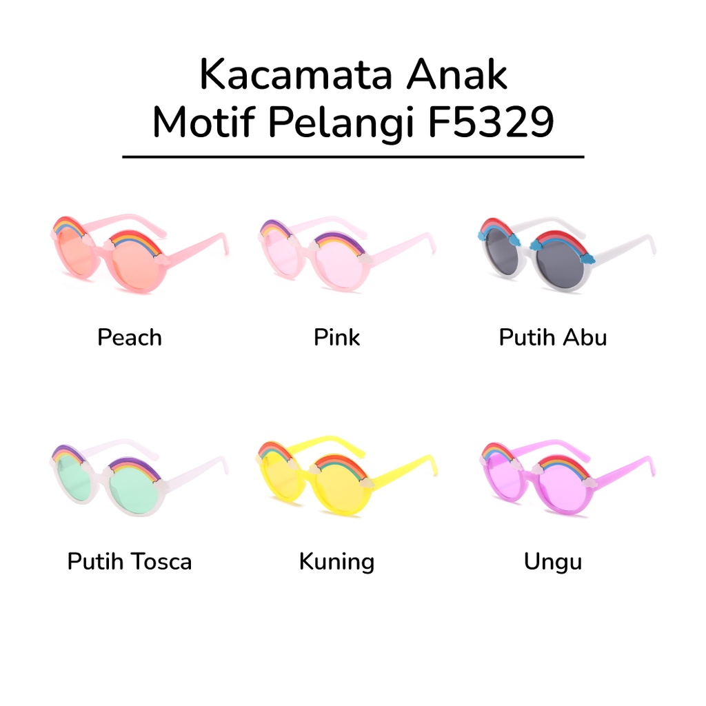 OPTIC - F5329 Kacamata Anak Rainbow High Quality / Kacamata Anak New Trend Fashion Terbaru / Kacamata Anak Motif Pelangi