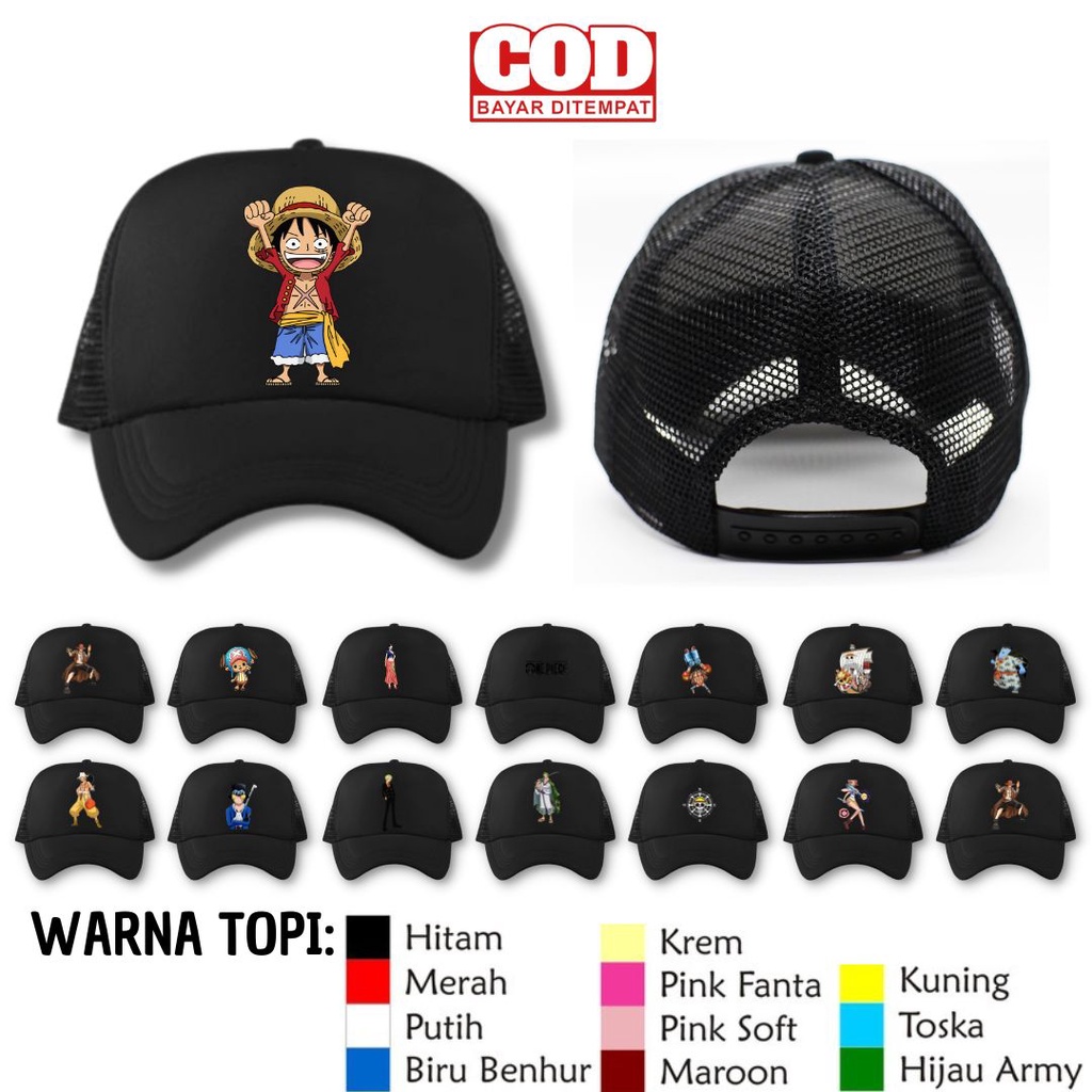 Model Terbaru Trendy Topi Jaring Trucker Pria Hat One Piece