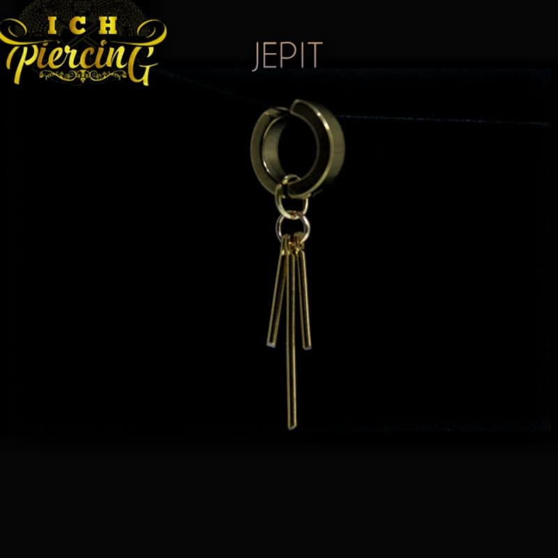 IP-AM [ PREMIUM ] Anting jepit Gold fashion pria Korea / Anting BTS /Anting jepit Korea gold variasi