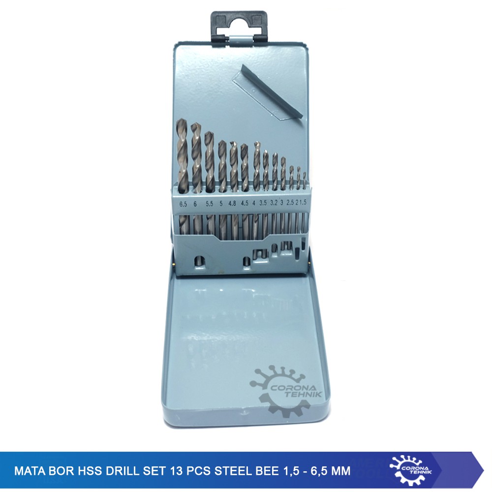 Mata Bor HSS Drill Set 13 Pcs Steel Bee 1,5 - 6,5 mm