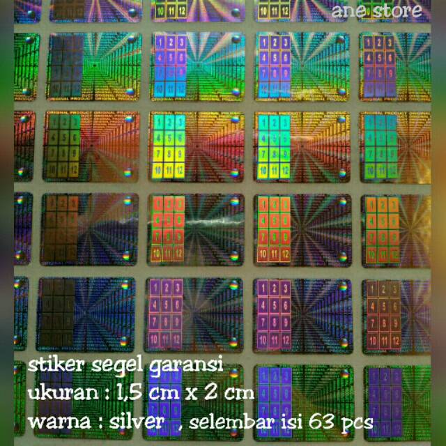 

STIKER HOLOGRAM SEGEL GARANSI uk. 2 cm x 1.5 cm