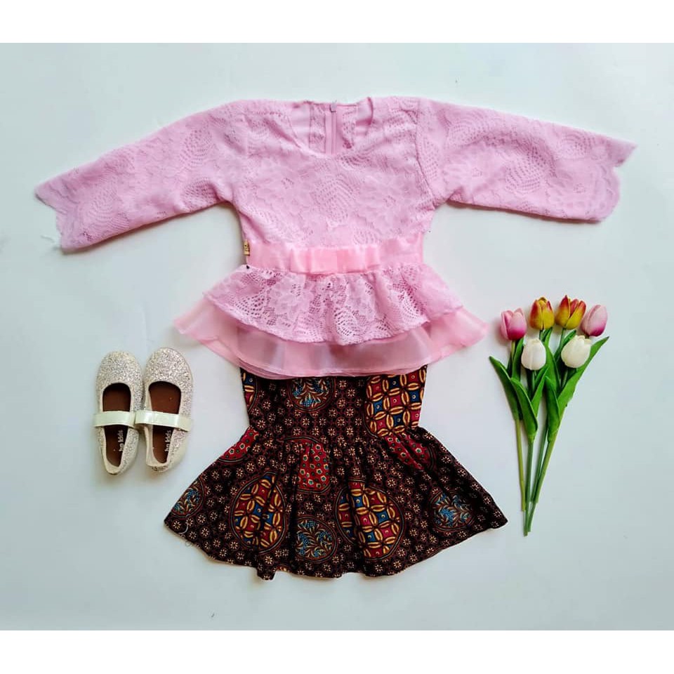 Baju Kebaya Anak Centini Size 8-10 Tahun Warna Pink (ReadyStock)