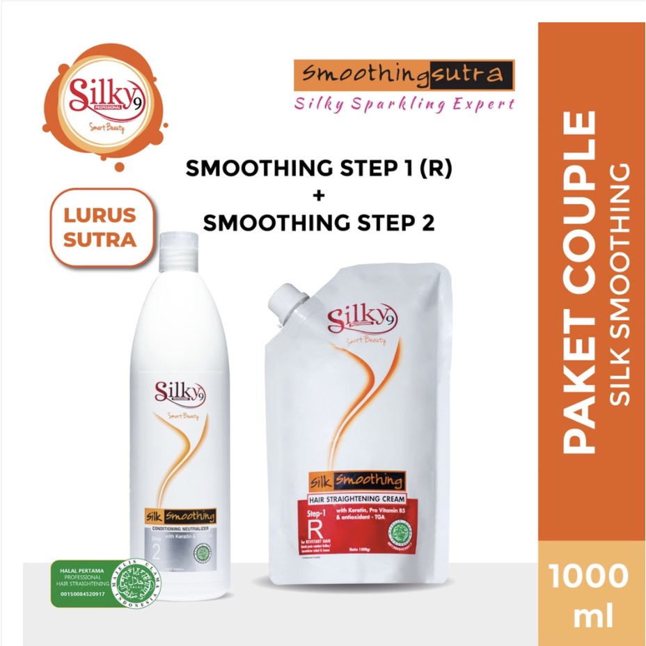 SILKY9 PRO Silk Smoothing Keratin/SMOOTHING SUTRA NETRAL / RESISTANT 1000GR (PAKET COUPLE) LEBIH HEMAT