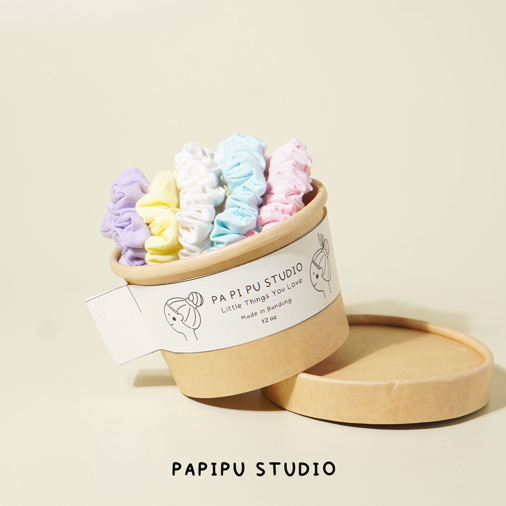 Papipustudio - Scrunchies ikat rambut kunciran Pastel series