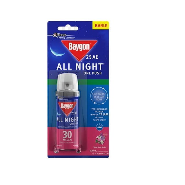 Obat Nyamuk Semprot | Baygon All Night One Push 30