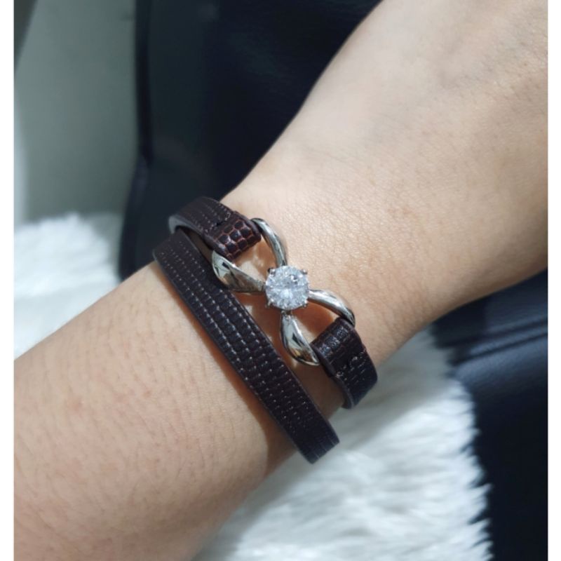 Promo Gelang Kulit Branded Band Model lilit Premium Quality Gelang tangan Kulit Fashion import branded band G774