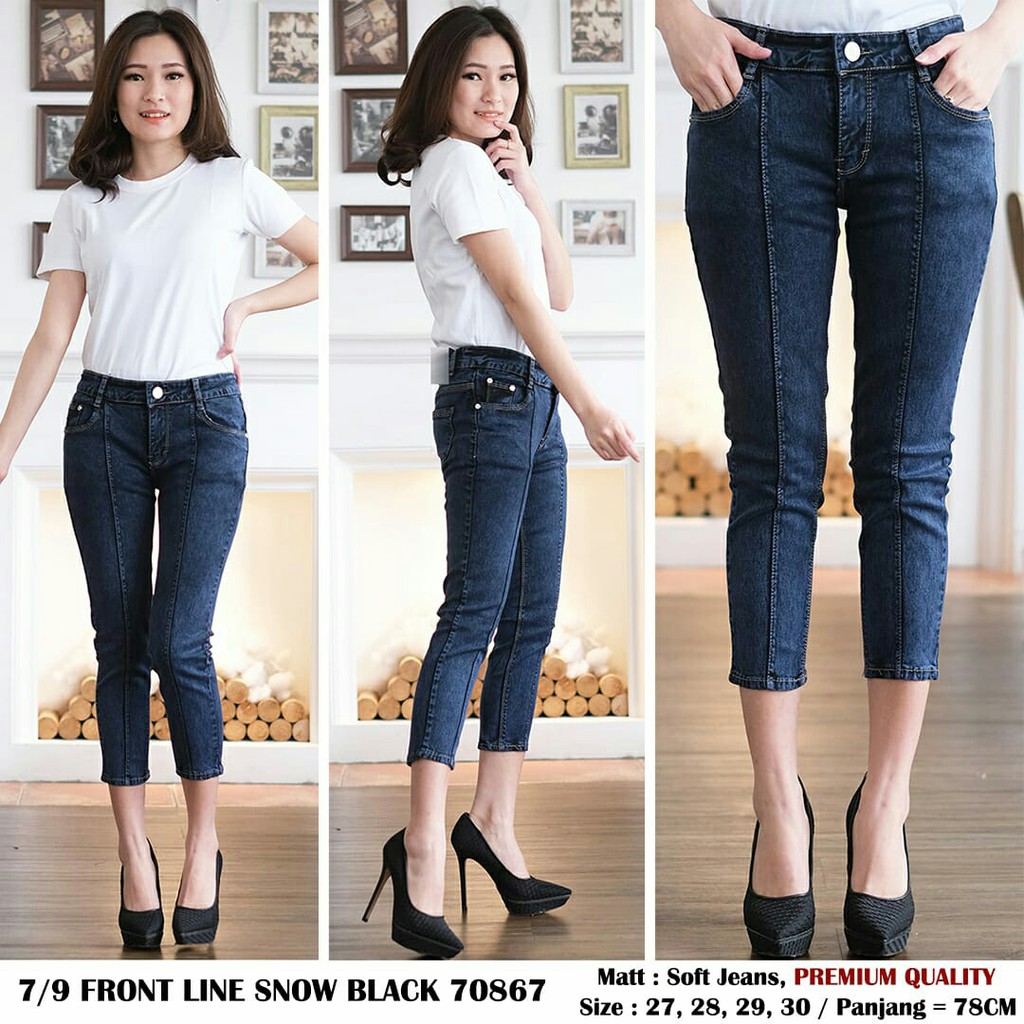 BS-CELANA JEANS 7PER9 SNOWBLACK 70867
